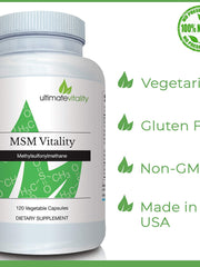 Load image into Gallery viewer, Ultimate Vitality MSM Vitality High Potency MSM 120 Vegetarian Capsules