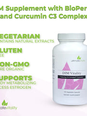 Load image into Gallery viewer, DIM Vitality - DIM Estrogen Balance with Bioperine and Curcumin - 120 Vegetarian Capsule