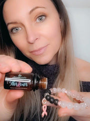 Load image into Gallery viewer, Rose Quartz Bracelet with Aromatherapy Lava Beads