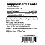 Load image into Gallery viewer, Vitamin D3 5000 IU 120 Softgels
