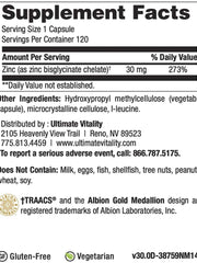 Load image into Gallery viewer, Zinc Bisglycinate Chelate 30 mg Albion TRAACS Zinc - Supports Healthy Immune Function and Metabolism - 120 Softgels
