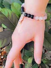 Load image into Gallery viewer, Rose Quartz Bracelet with Aromatherapy Lava Beads
